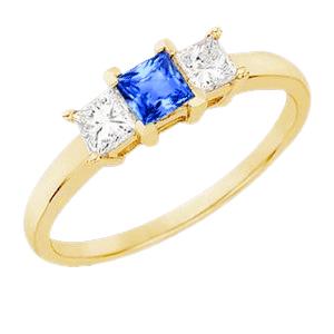 3-Stein-Aus der Erde Abgebauter Natürlicher Diamant-Jubiläums-Edelstein-Ring 2 Karat Gelbgold 14K