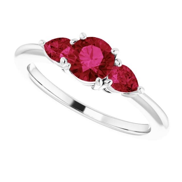 3 Steine Rubin Ring 1,50 Karat Krappenfassung Damenschmuck - harrychadent.de