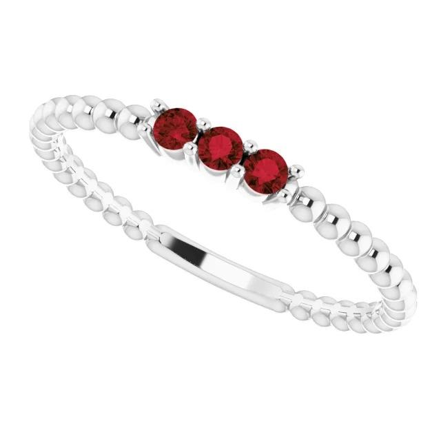 3 Steinring rund burmesische Rubine 0,75 Karat Perlenschmuck Neu - harrychadent.de