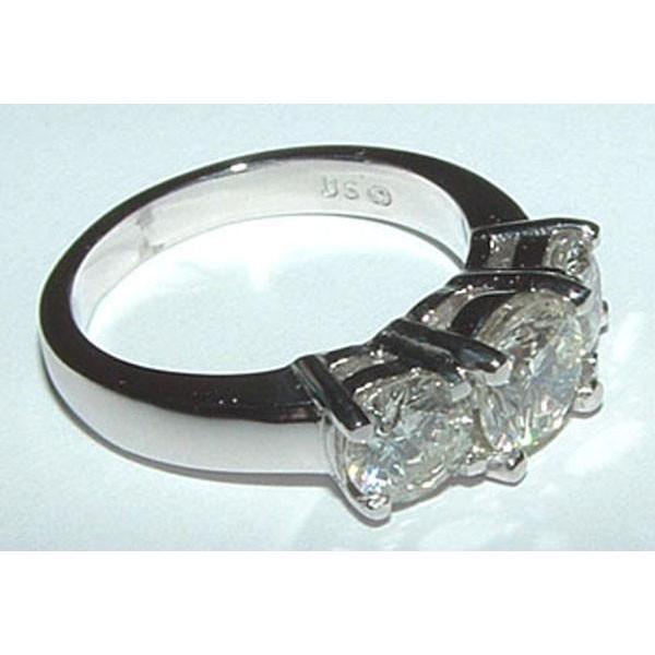3,01 Karat Ideal Cut Echter Drei-Stein-Aus der Erde Abgebauter Natürlicher Diamant-Verlobungsring