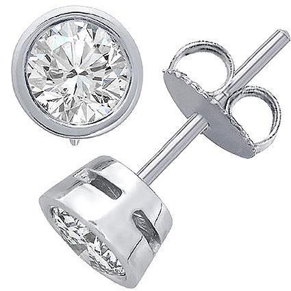 3,50 Karat Lünette Set Diamant Damen Ohrstecker 14K Weißgold - harrychadent.de