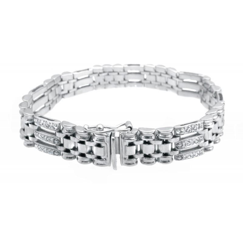 3,50 Karat Naturrundschliff Diamant Herren Armband Weißgold 14K - harrychadent.de