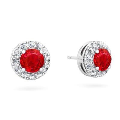 3,80 Karat Roter Rubin und Diamanten Damen Ohrstecker 14K Gold - harrychadent.de