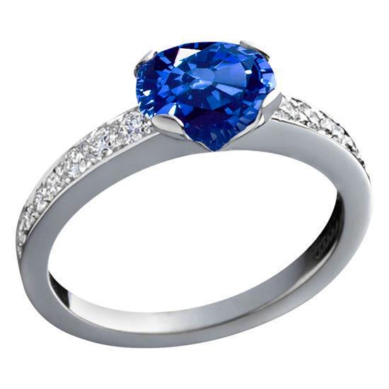 3.25 ct runder Sri Lanka Saphir Aus der Erde Abgebauter Natürlicher Diamanten Ring Gold 14K