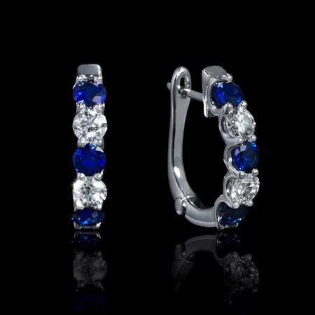 4 Karat Ceylon Saphir Schmuck Aus der Erde Abgebauter Natürlicher Diamant Damen Creolen Gold