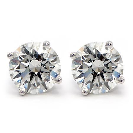 4 Karat Runden Funkelnde Diamanten Damen Ohrstecker Weißgold 14K - harrychadent.de