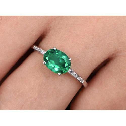 4,25 ct grüner Smaragd im Ovalschliff mit Diamantring Gold - harrychadent.de