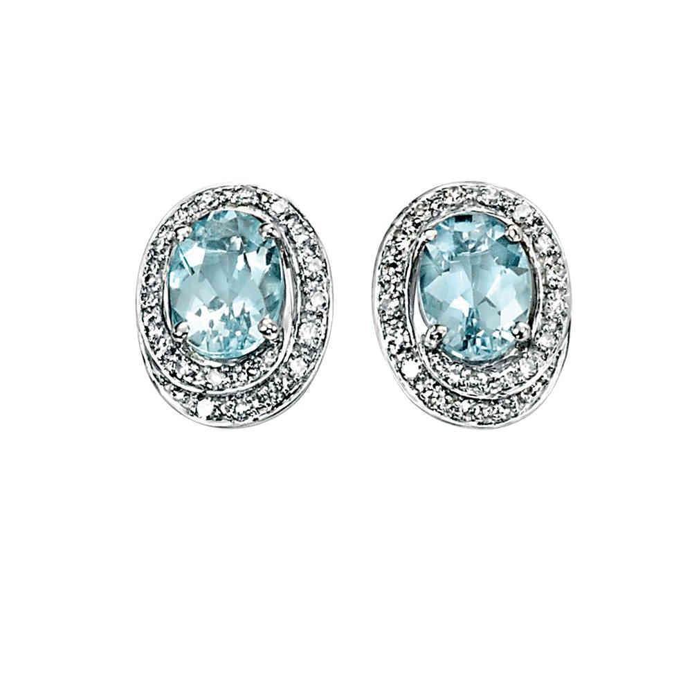 4,50 ct Aquamarin und Diamanten Damen Ohrstecker Weißgold 14K - harrychadent.de