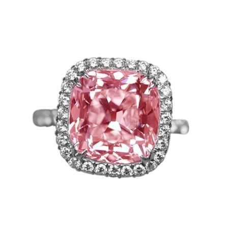 4,50 ct. Rosa Saphir Kissen Aus der Erde Abgebauter Natürlicher Diamantring