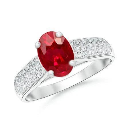 4,80 Karat Rubin mit Diamanten Ring Weißgold 14K - harrychadent.de