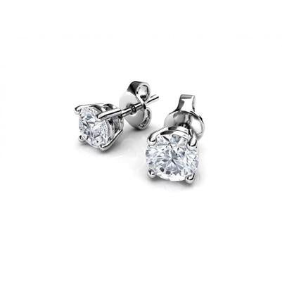 4.40 Karat Aus der Erde Abgebauter Natürlicher Diamanten Ohrstecker Damen Gold Weiß 14K