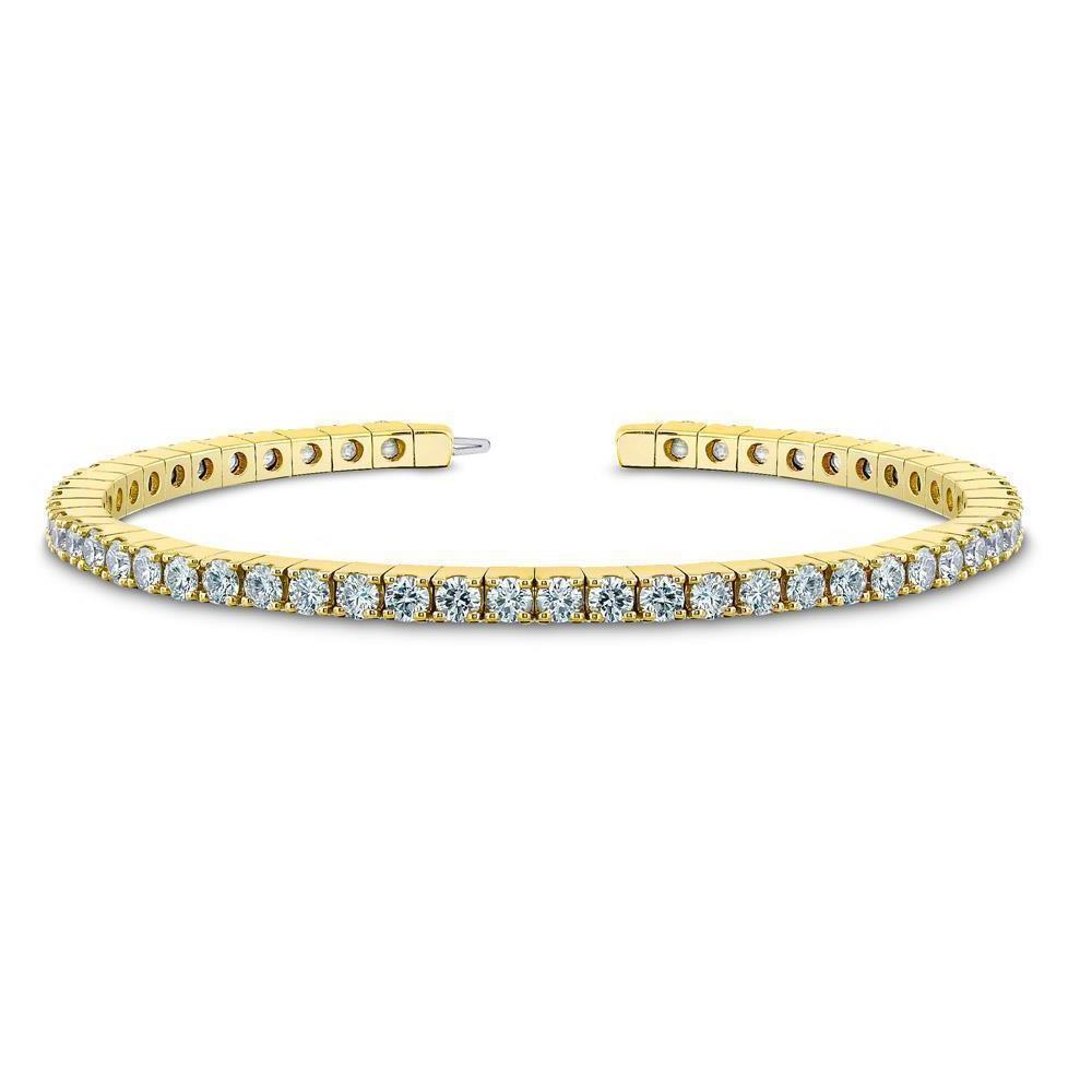 5 Karat Runddiamant Tennisarmband Gelbgold 14K