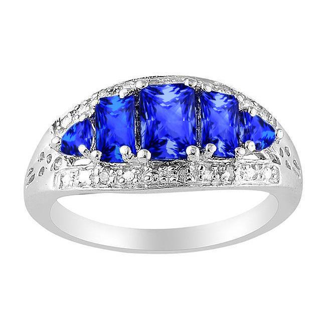 5.51 Karat Sri Lankan Saphir Aus der Erde Abgebauter Natürlicher Diamanten Schöner Ring Weißgold 14K