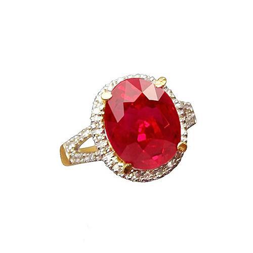 6,50 Karat Rubin und Diamant Ring Edelschmuck 14K Gelbgold - harrychadent.de