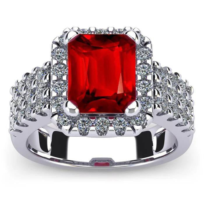 7,50 Karat Smaragdform Roter Rubin Mit Diamantring Goldschmuck - harrychadent.de
