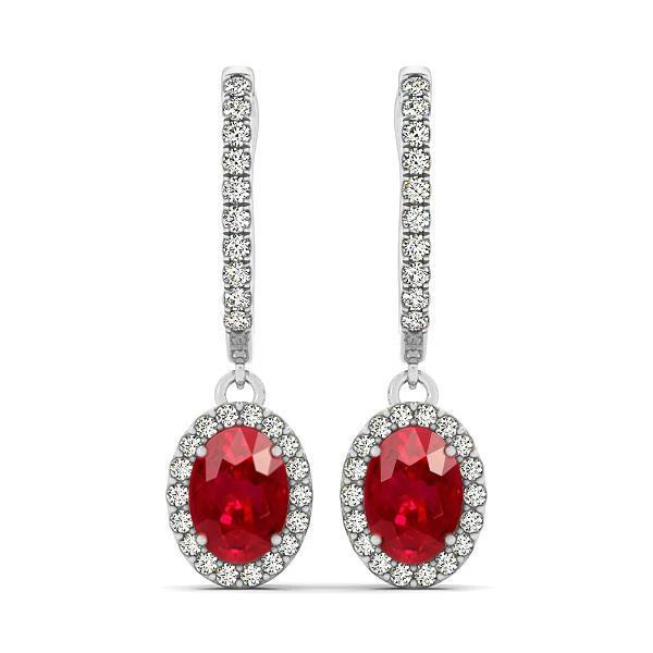 7.06 Karat Rubin und Diamant Damen Ohrring 14K Weißgold - harrychadent.de