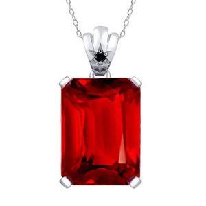 8 Karat Solitaire Krappenset Rubin Anhänger Halskette Gold Weiß 14K - harrychadent.de