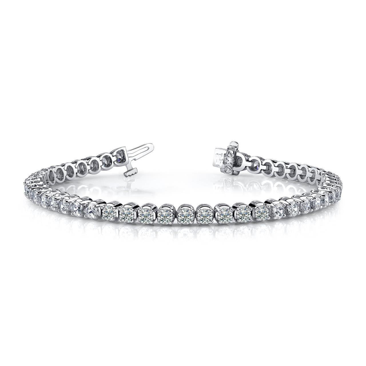 9 Kt. Runde Brillantschliff Aus der Erde Abgebauter Natürlicher Diamanten Damen Tennisarmband