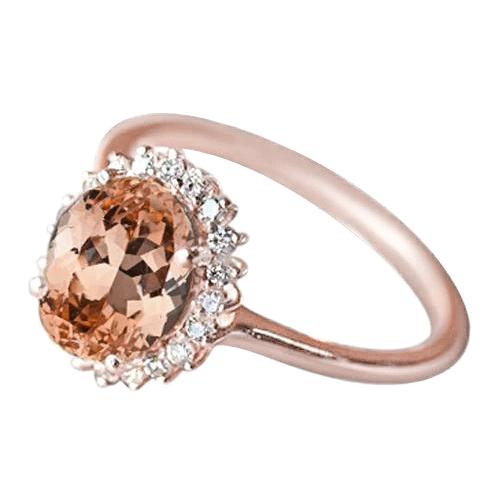 9.50 ct Morganit mit Diamanten Jubiläumsring Gold Rose 14K - harrychadent.de