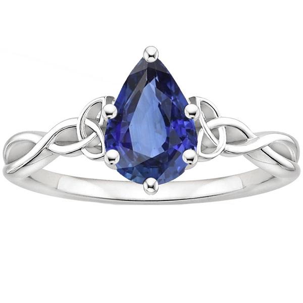Antik-Stil Solitär Ring Birnenschliff Ceylon Saphir Schmuck 4 Karat - harrychadent.de