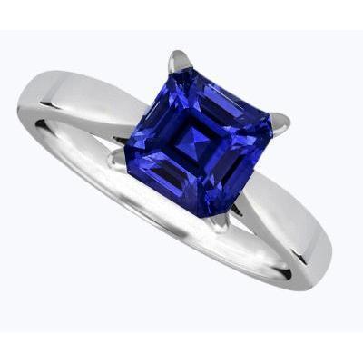 Asscher Solitaire Saphir-Verlobungsring Konischer Schaft 1,50 Karat - harrychadent.de