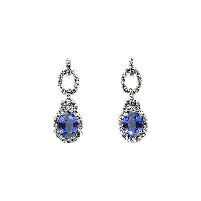 Ausgefallene Sri Lanka Saphir und Aus der Erde Abgebauter Natürlicher Diamant Ohrringe 6 Karat Neu
