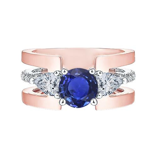 Birnendiamant Runder Edelstein Saphir Fancy Ring 3 Karat - harrychadent.de
