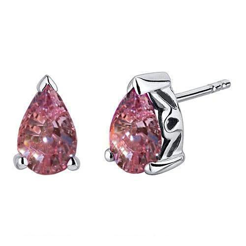 Birnenschliff 4.50 Karat Rosa Saphir Damen Ohrringe Weißgold 14K - harrychadent.de