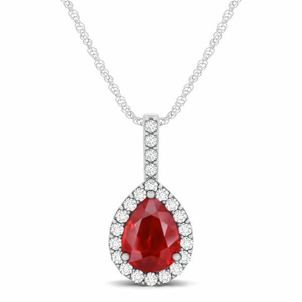 Birnenschliff Roter Rubin Und Diamant 3,50 Karat Damen Anhänger Schmuck - harrychadent.de