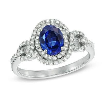 Blauer AAA Ceylon Saphir mit Aus der Erde Abgebauter Natürlicher Diamantring 2,75 Karat Goldschmuck