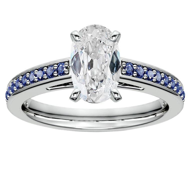 Blauer Saphir Old Cut Oval Diamant Ring 7 Karat Schmuck - harrychadent.de