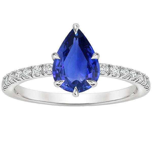 Blauer Saphir & Diamant Jubiläumsring Birnenschliff Akzent 5 Karat - harrychadent.de