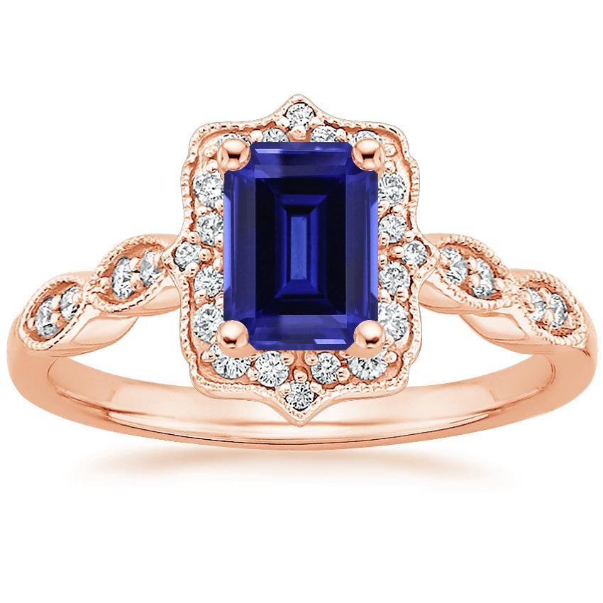 Blauer Saphir-Diamantring im antiken Stil 3 Karat Edelstein - harrychadent.de