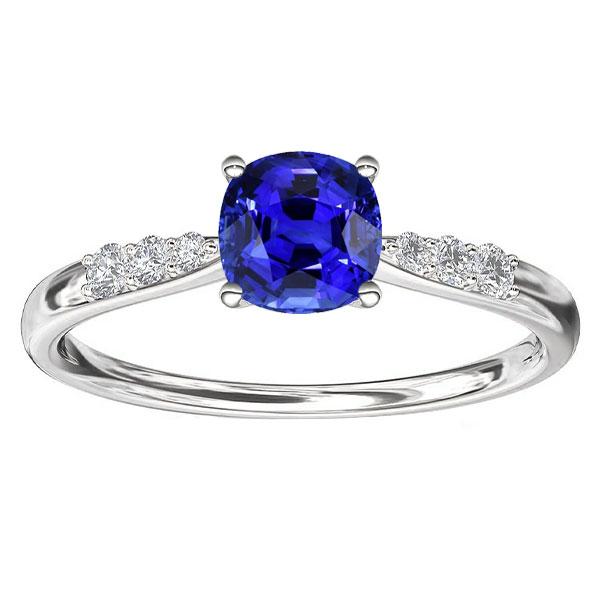 Blauer Saphir Edelstein Ring Weißgold 14K Diamanten 2,50 Karat - harrychadent.de