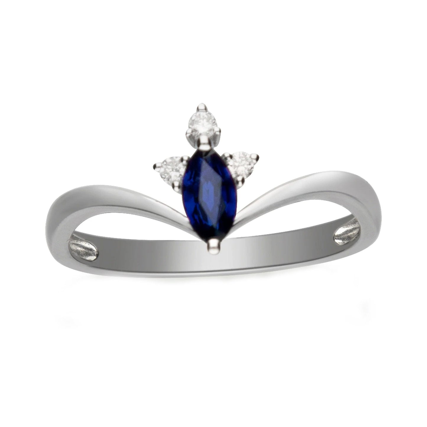 Blauer Saphir-Jubiläumsring Marquise & runde Diamanten 1,50 Karat - harrychadent.de