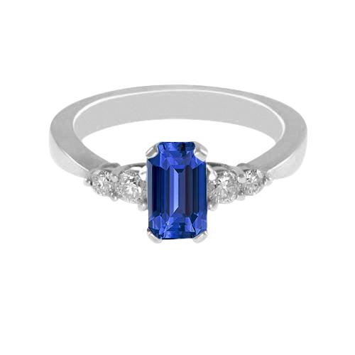 Blauer Saphir Jubiläumsring Runder Diamant Konischer Schaft 1,75 Karat - harrychadent.de