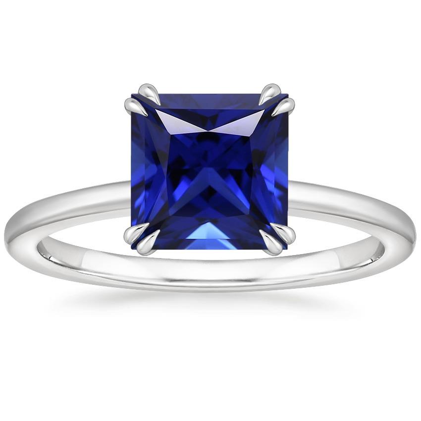 Blauer Saphir Solitärring Princess Cut 5 Karat Krappenset Schmuck - harrychadent.de