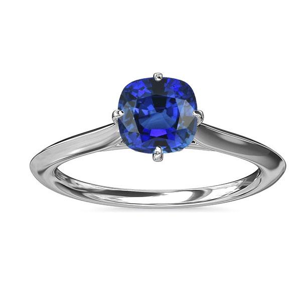 Blauer Saphir Solitärring Weißgold 14K Schmuck 2 Karat - harrychadent.de