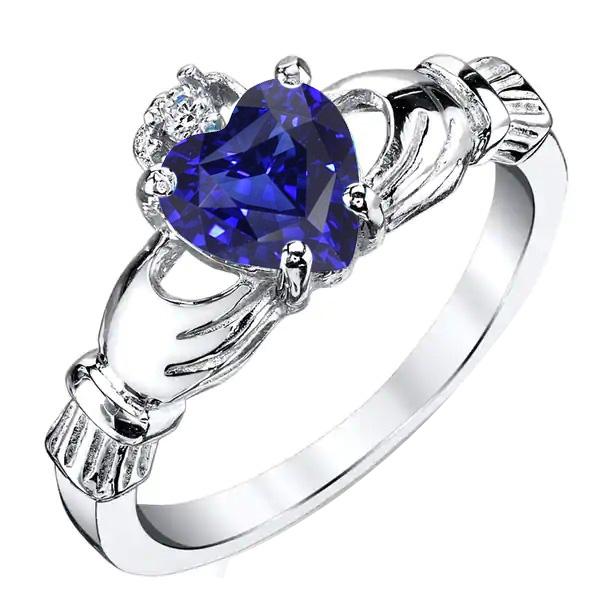 Blauer Saphir & runder Diamantring 2,75 Karat Weißgold Schmuck - harrychadent.de