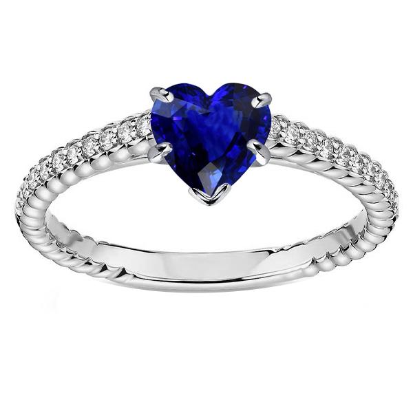 Ceylon Saphir Solitaire Ring & Pave Set Diamantakzente 2,50 Karat - harrychadent.de