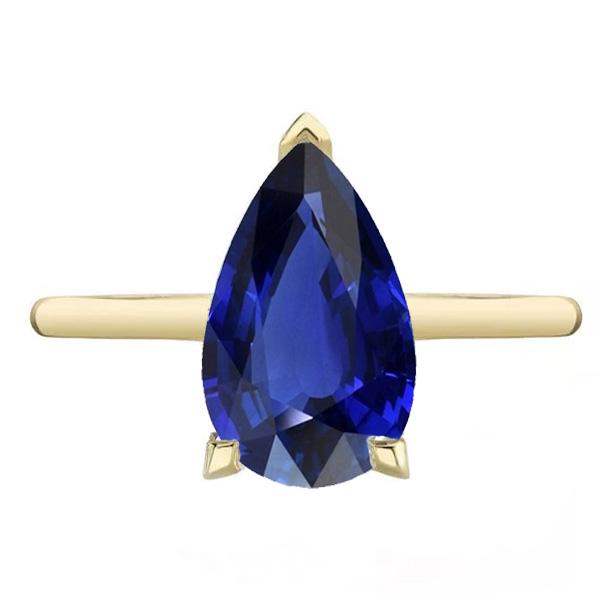 Ceylon Saphir Solitär Ring Tropfenform Birne 3,50 Karat - harrychadent.de