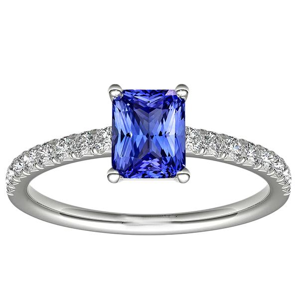 Ceylon Saphir-Solitärring mit Akzenten 3 Karat Pavé-Diamanten - harrychadent.de