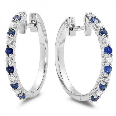 Creolen aus Ceylon mit Saphir und Diamant, 3,60 ct - harrychadent.de