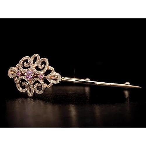 Damen Diamant Armreif Rosa Saphir 5 Karat Gelbgold 14K - harrychadent.de