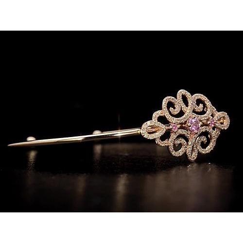 Damen Diamant Armreif Rosa Saphir 5 Karat Gelbgold 14K - harrychadent.de