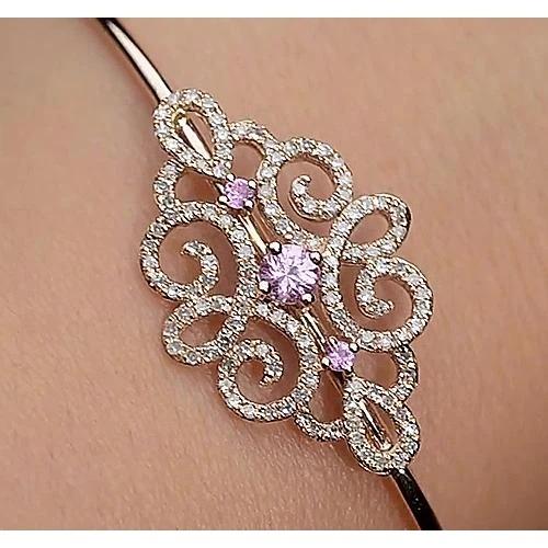 Damen Diamant Armreif Rosa Saphir 5 Karat Gelbgold 14K - harrychadent.de