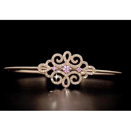 Damen Diamant Armreif Rosa Saphir 5 Karat Gelbgold 14K - harrychadent.de