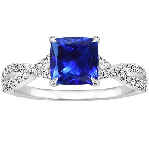 Damen Diamant Ringkissen Ceylon Saphir mit Akzenten 3,25 Karat - harrychadent.de
