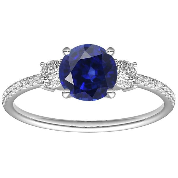 Damen Diamant Saphir Ring 3,50 Karat Gold im Rundschliff mit Akzenten - harrychadent.de