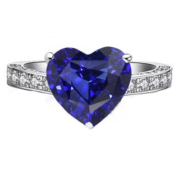Damen Edelsteinring Herzschliff Saphir & Diamanten 3 Karat Schmuck - harrychadent.de
